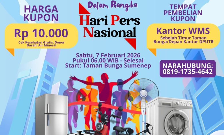 Jalan Sehat SMSI Sumenep hingga Cek Kesehatan Gratis Warnai HPN 2026
