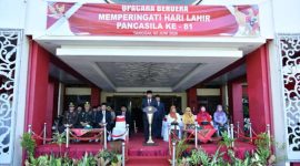 Bupati Sumenep Dr. H. Achmad Fauzi Wongsojudo, saat memimpin upacara Hari Lahir Pancasila