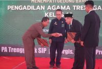 Pj Sekda Trenggalek saat penandatanganan MoU Pelayanan Peresmian Gedung PA Kelas 1A Trenggalek 