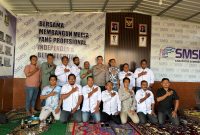 Kapolresta Sumenep Kombes Pol Ariek Indra Sentanu bersama pengurus dan Pembina SMSI Sumenep, Hairul Anwar, ST.MT