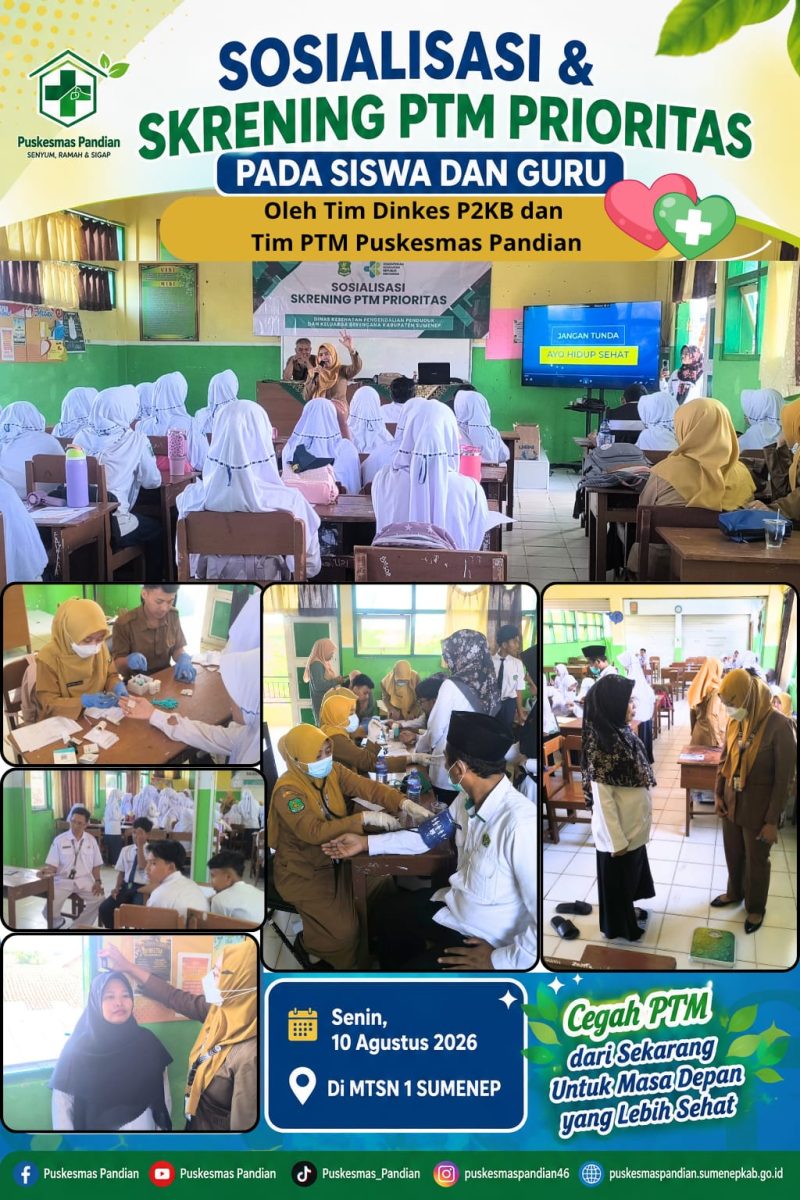 Kegiatan Skrining Puskesmas Pandian di MTsN 1 Sumenep 