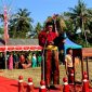 Camat Pragaan Indra Hernawan saat menjadi Inspektur Upacara HUT Ke-81 RI di Kecamatan