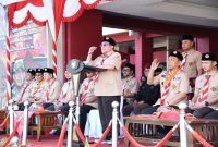 Wabup Sumenep saat pimpin apel hari pramuka ke-65