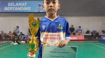 Kenjie, peraih Juara 3 Bulu Tangkis antar pelajar
