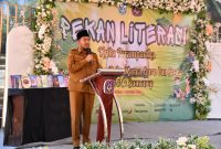 Bupati Sumenep Dr Achmad Fauzi Wongsojudo saat acara pekan literasi di SMAN 1 Sumenep