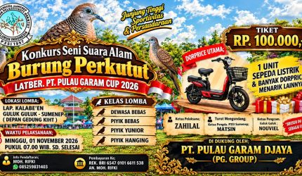 Bos PT Pulau Garam Dukung Konkurs Perkutut Sumenep, Tegaskan Pentingnya Pelestarian Budaya