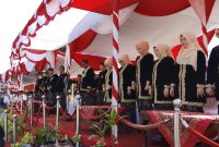 Bupati Fauzi bersama Forkopimda saat upacara Hari Jadi Sumenep ke-757 dan Hari Jadi Provinsi Jawa Timur ke-81