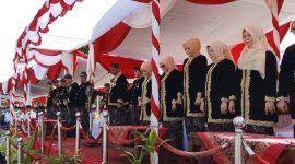 Bupati Fauzi bersama Forkopimda saat upacara Hari Jadi Sumenep ke-757 dan Hari Jadi Provinsi Jawa Timur ke-81